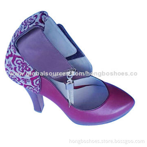 Casual Platform Shoe, Cow Leather Women's Upper and Embroidered, Leather Outsole, High-heels